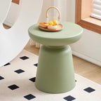 Modern Round Acrylic Side Table with Drum Base for Living Room