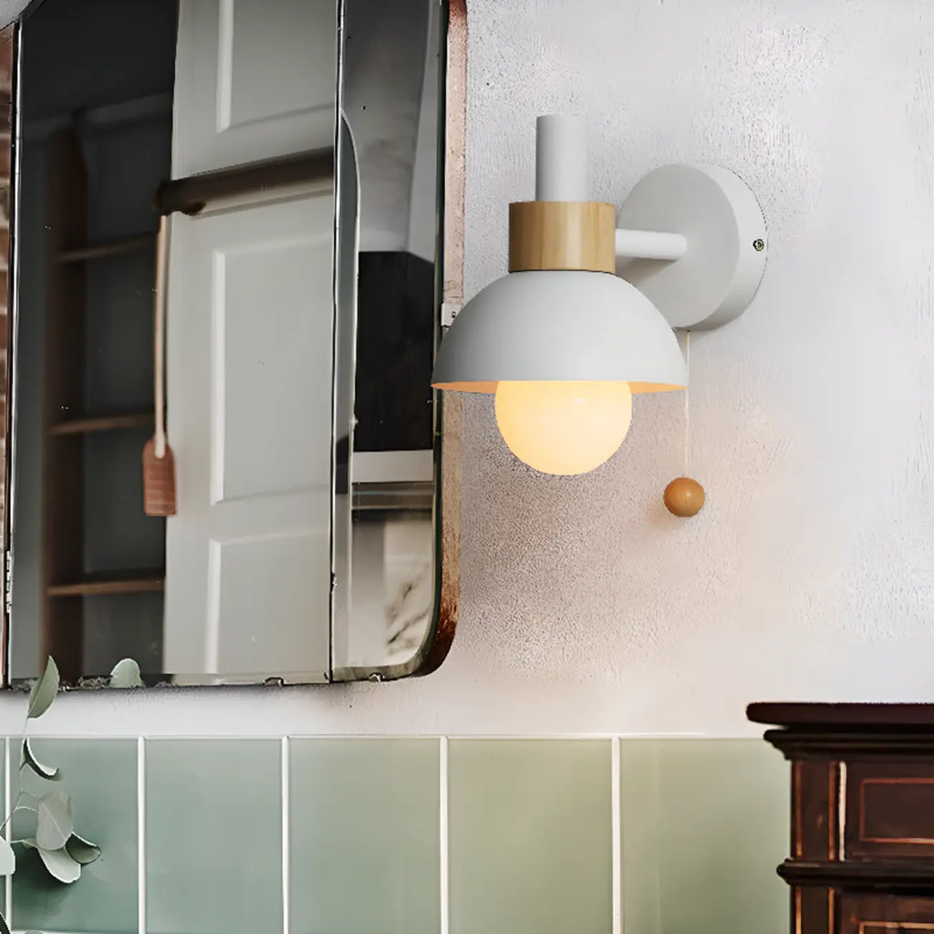Modern Dome Vanity Light Pull Chain for Bathroom Mirror