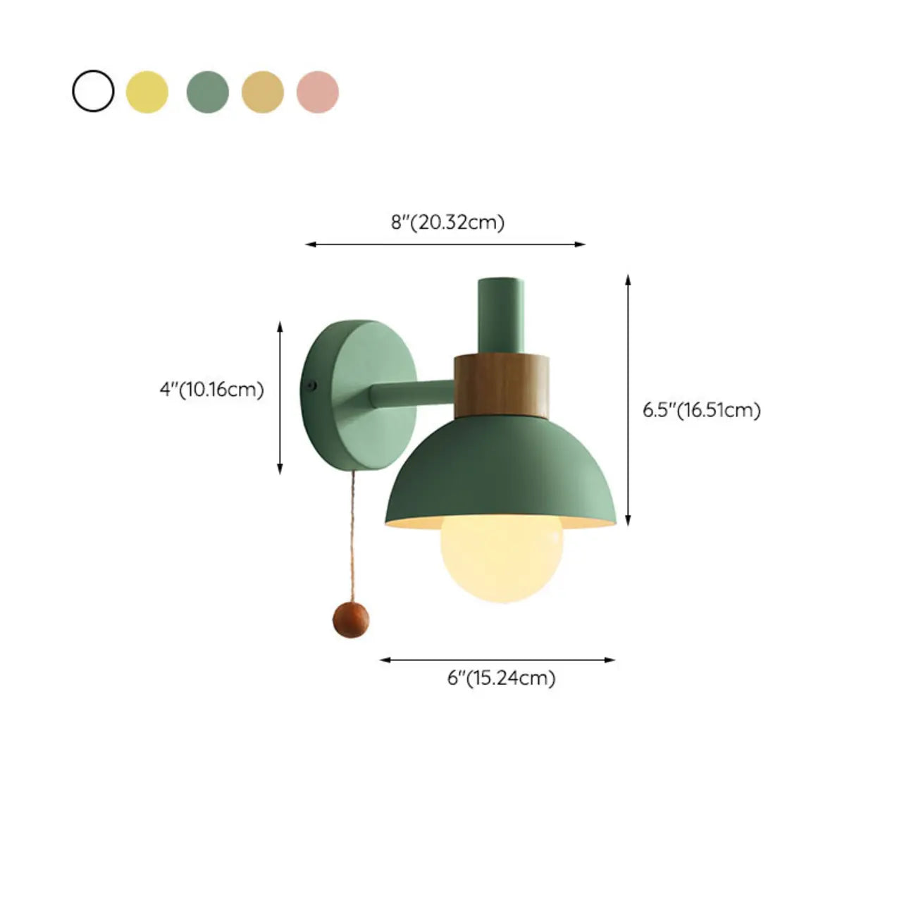 Modern Dome Vanity Light Pull Chain for Bathroom Mirror