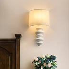 21H Modern Geometric Wooden Wall Sconce with Fabric Shade