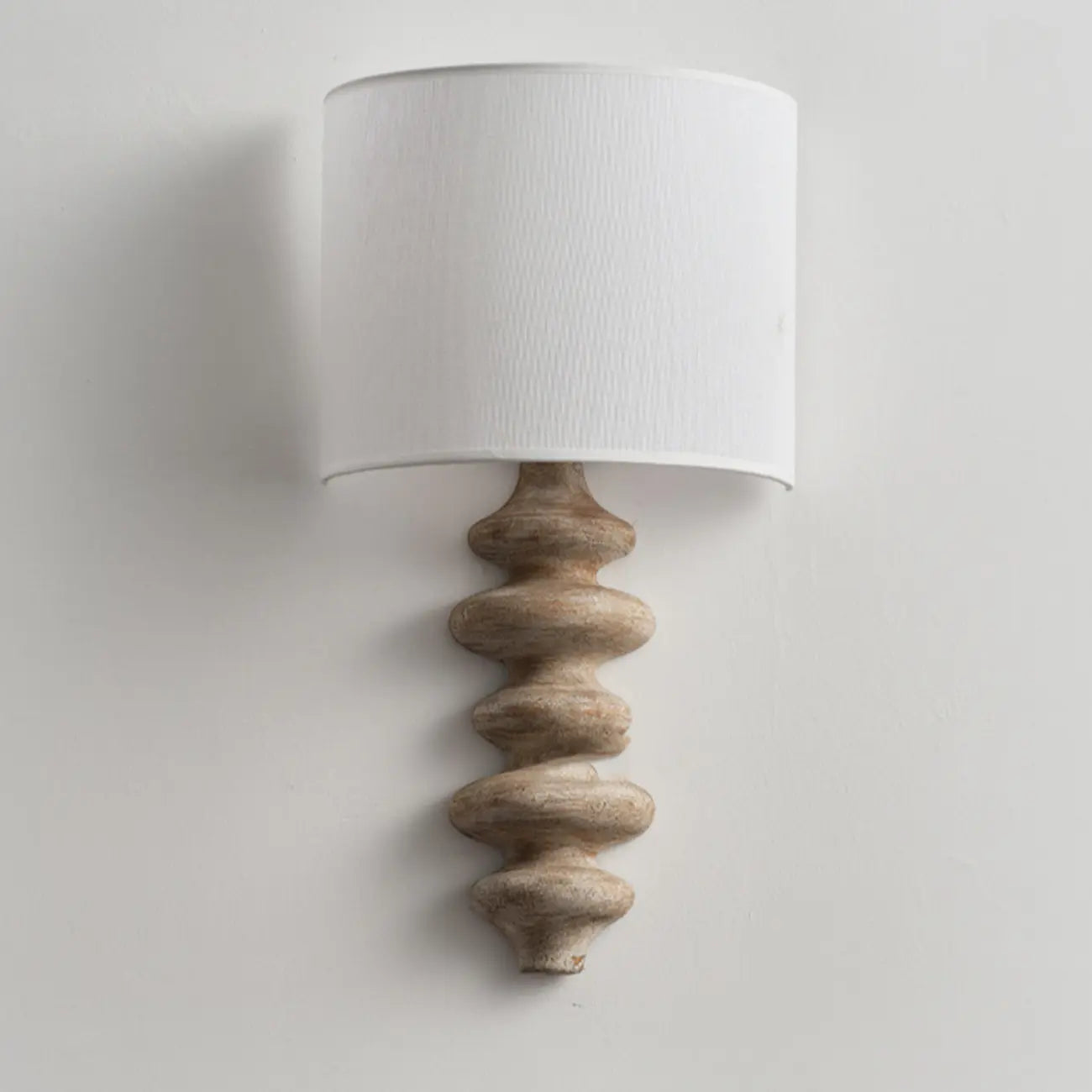 21H Modern Geometric Wooden Wall Sconce with Fabric Shade