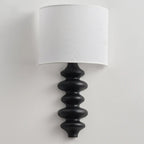 21H Modern Geometric Wooden Wall Sconce with Fabric Shade