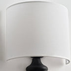 21H Modern Geometric Wooden Wall Sconce with Fabric Shade