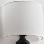 21H Modern Geometric Wooden Wall Sconce with Fabric Shade