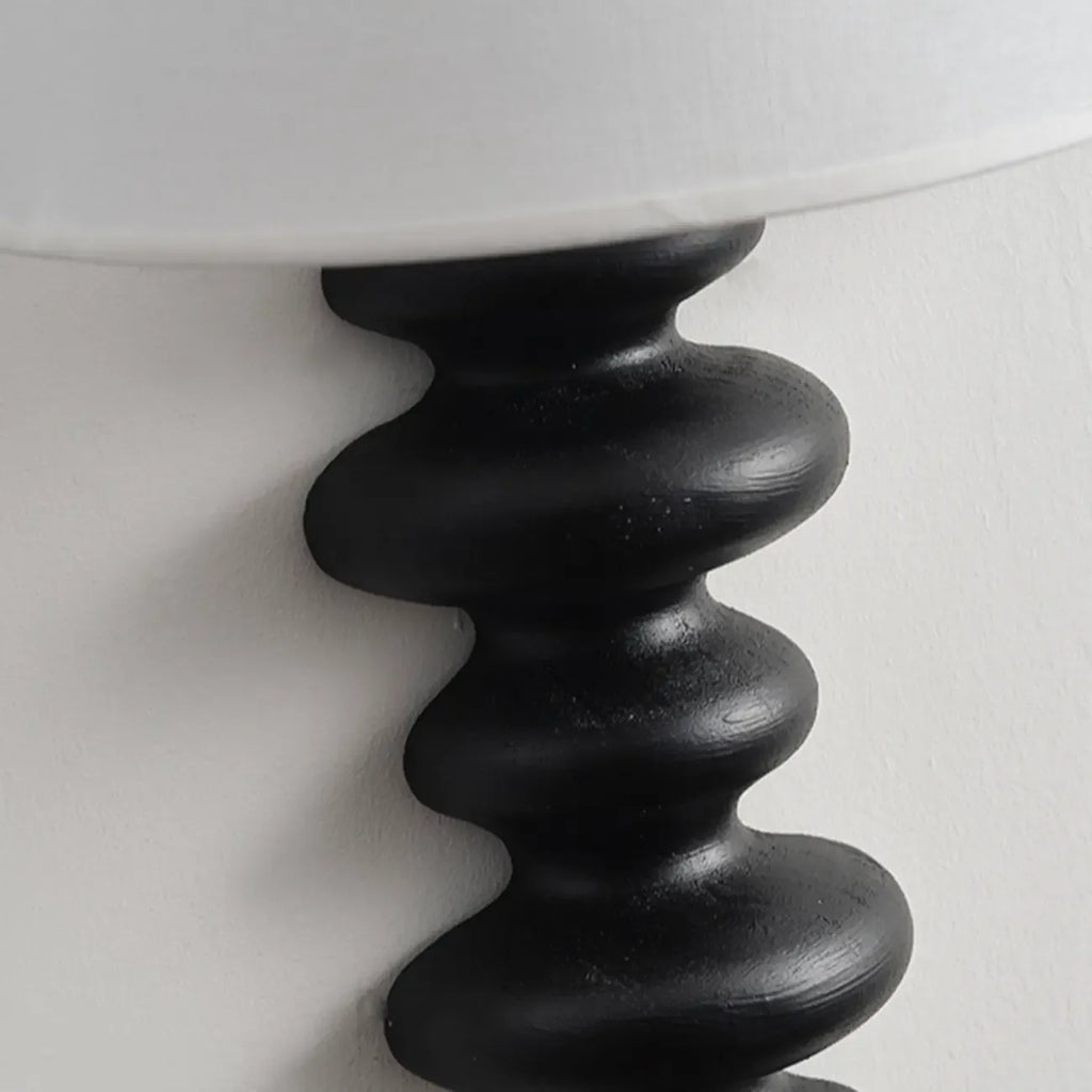 21H Modern Geometric Wooden Wall Sconce with Fabric Shade