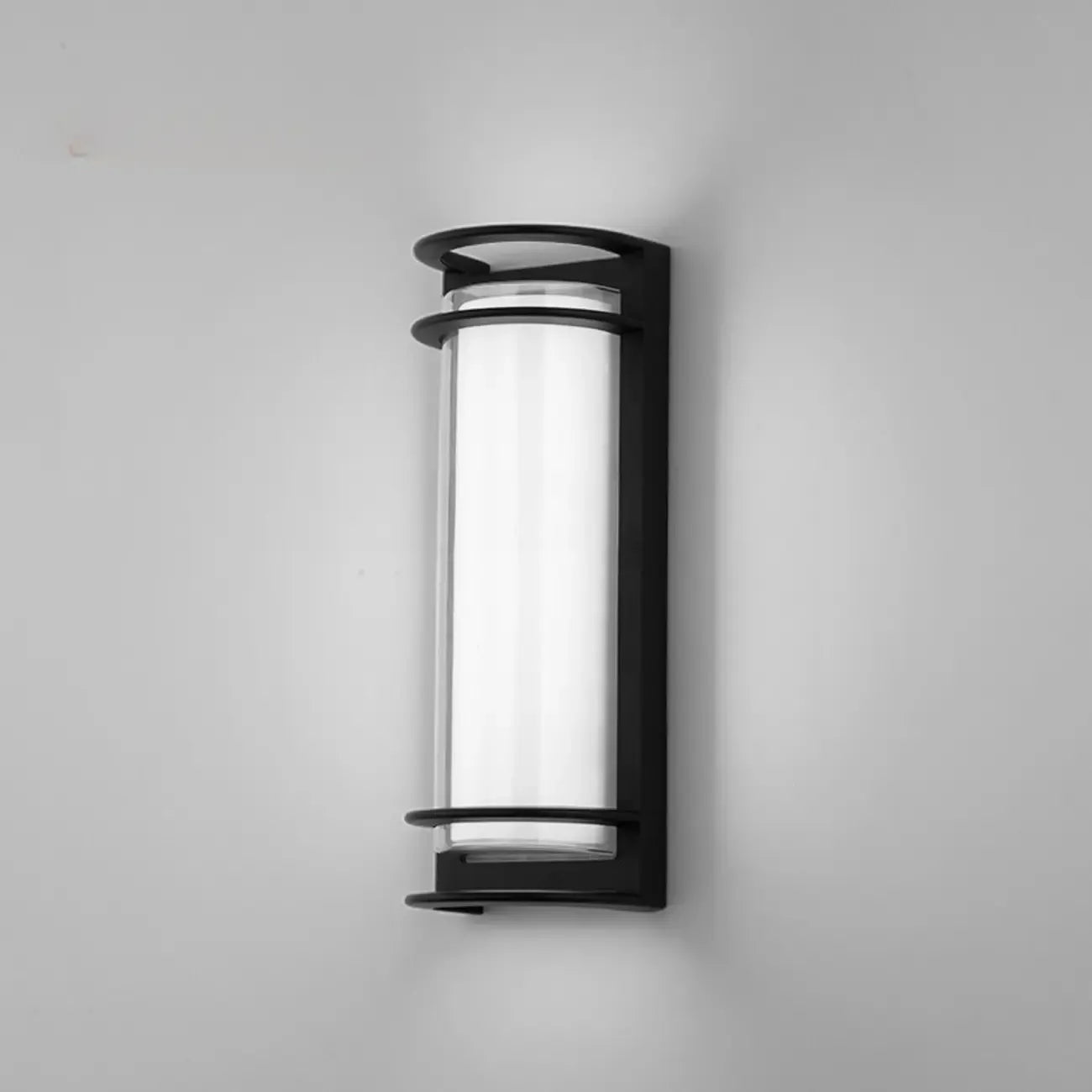 Modern Metal Black Round Tube LED Outdoor Wall Light