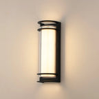 Modern Metal Black Round Tube LED Outdoor Wall Light