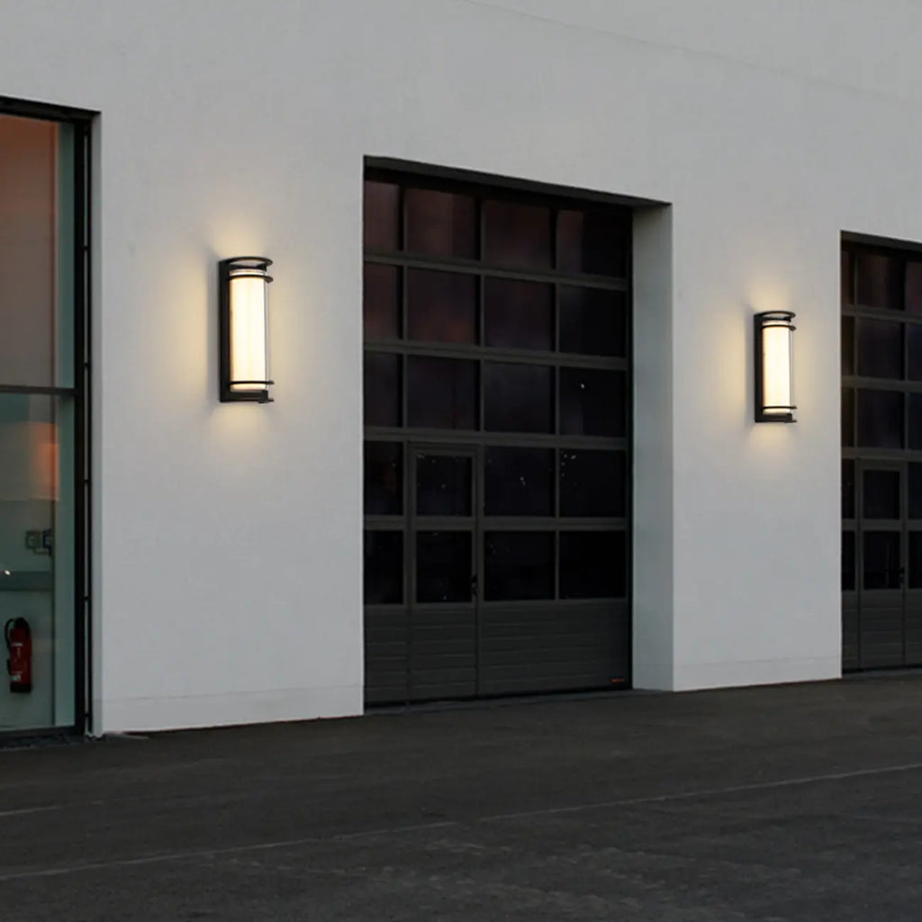 Modern Metal Black Round Tube LED Outdoor Wall Light