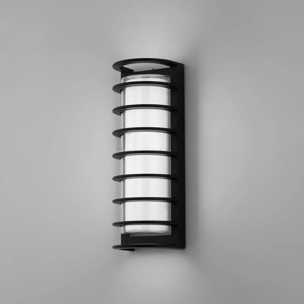 Modern Metal Black Round Tube LED Outdoor Wall Light
