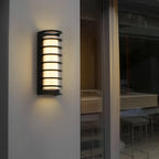 Modern Metal Black Round Tube LED Outdoor Wall Light