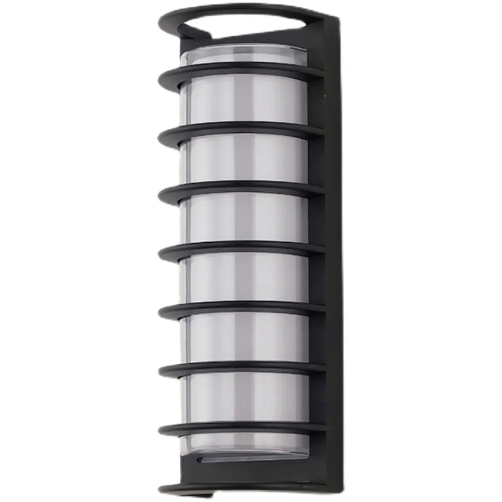 Modern Metal Black Round Tube LED Outdoor Wall Light