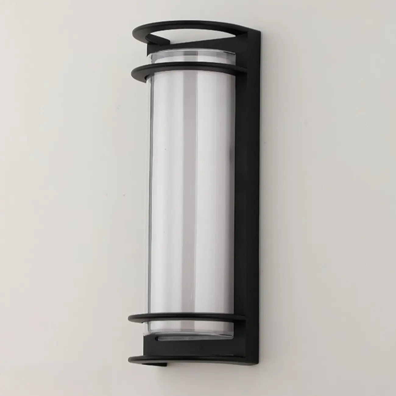 Modern Metal Black Round Tube LED Outdoor Wall Light
