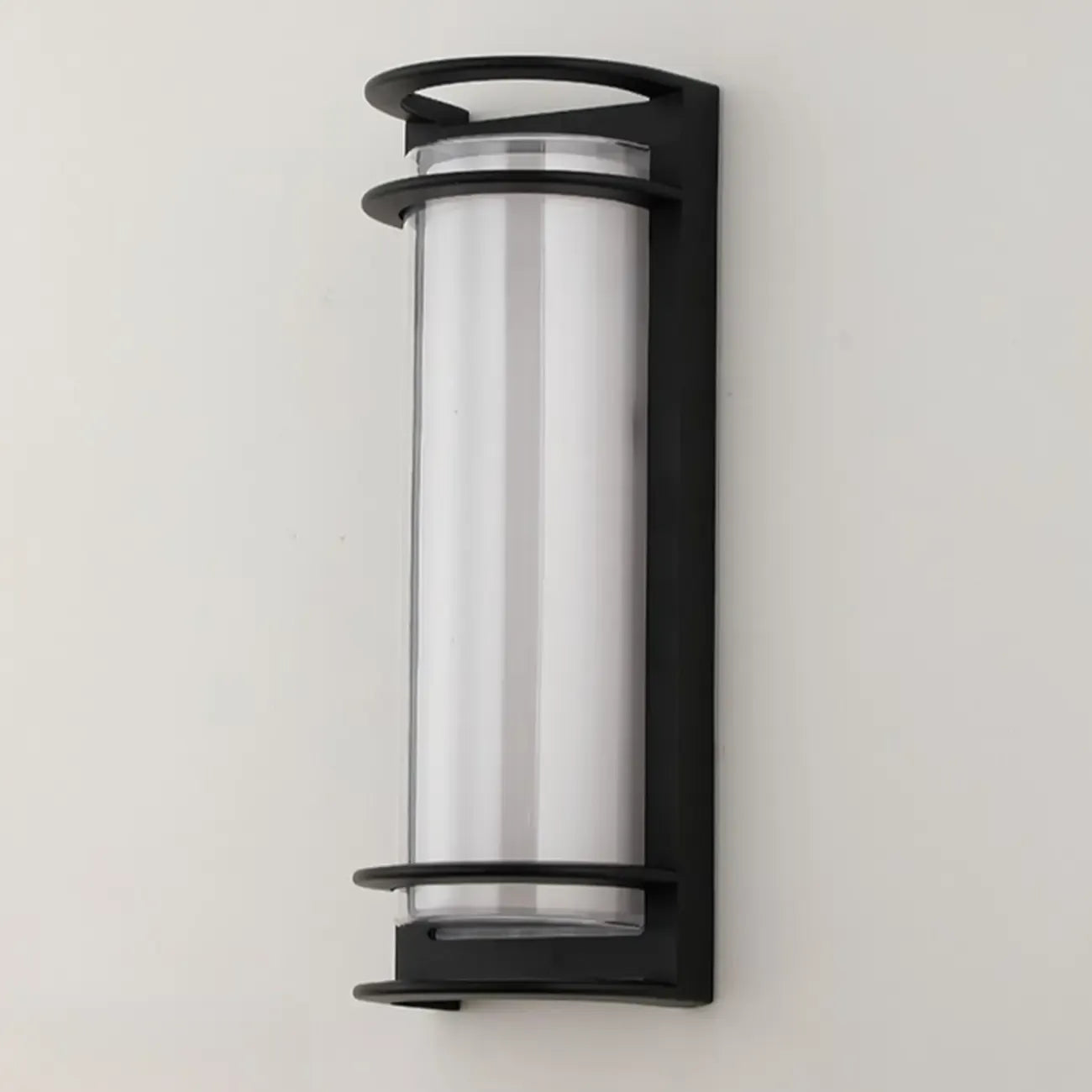 Modern Metal Black Round Tube LED Outdoor Wall Light