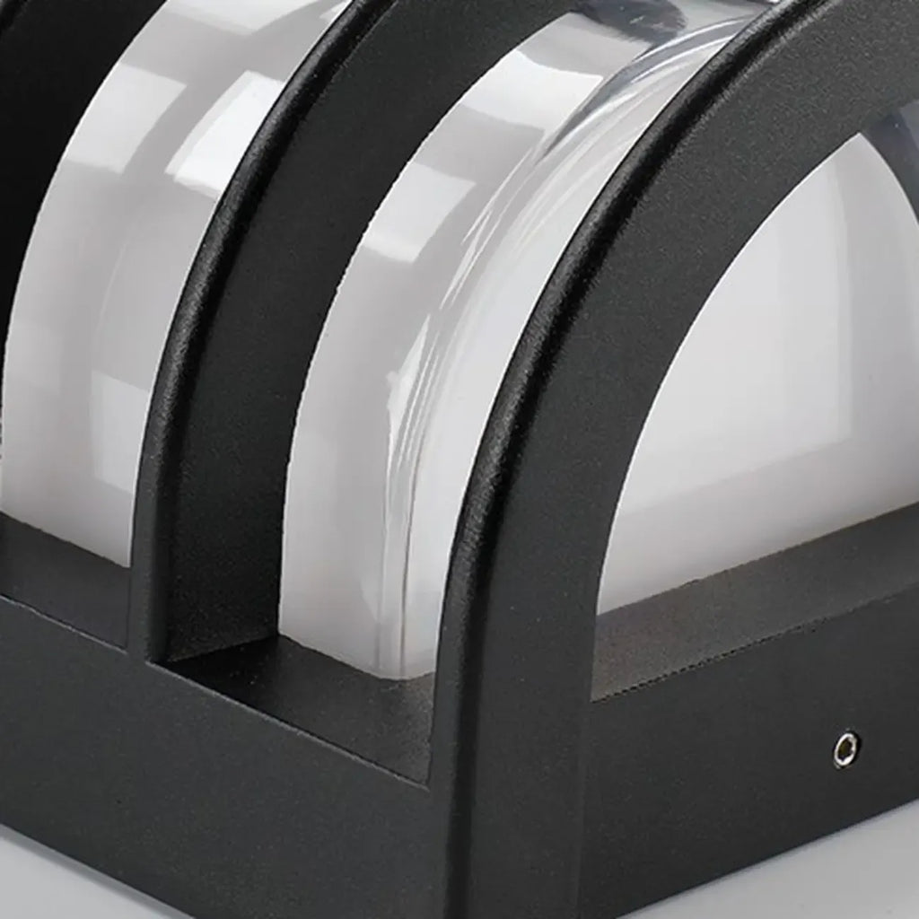 Modern Metal Black Round Tube LED Outdoor Wall Light