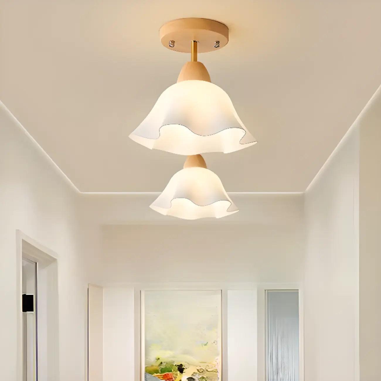 5 to 9 Inch Natural Finish Ceiling Light for Home Decor