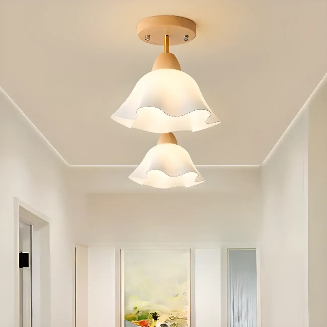 5 to 9 Inch Natural Finish Ceiling Light for Home Decor