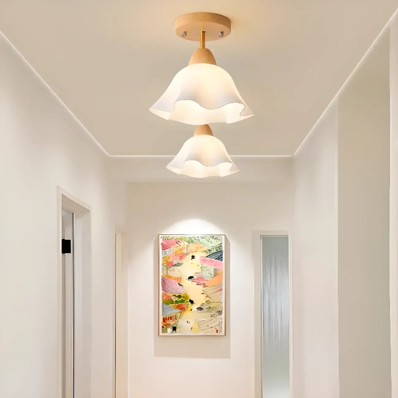 5 to 9 Inch Natural Finish Ceiling Light for Home Decor
