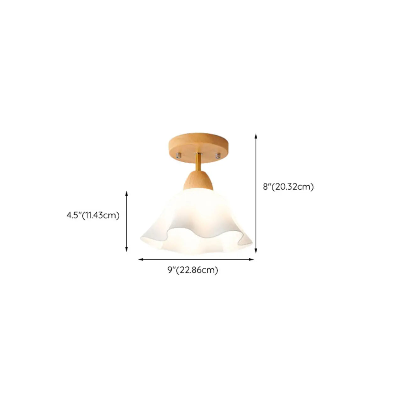 5 to 9 Inch Natural Finish Ceiling Light for Home Decor