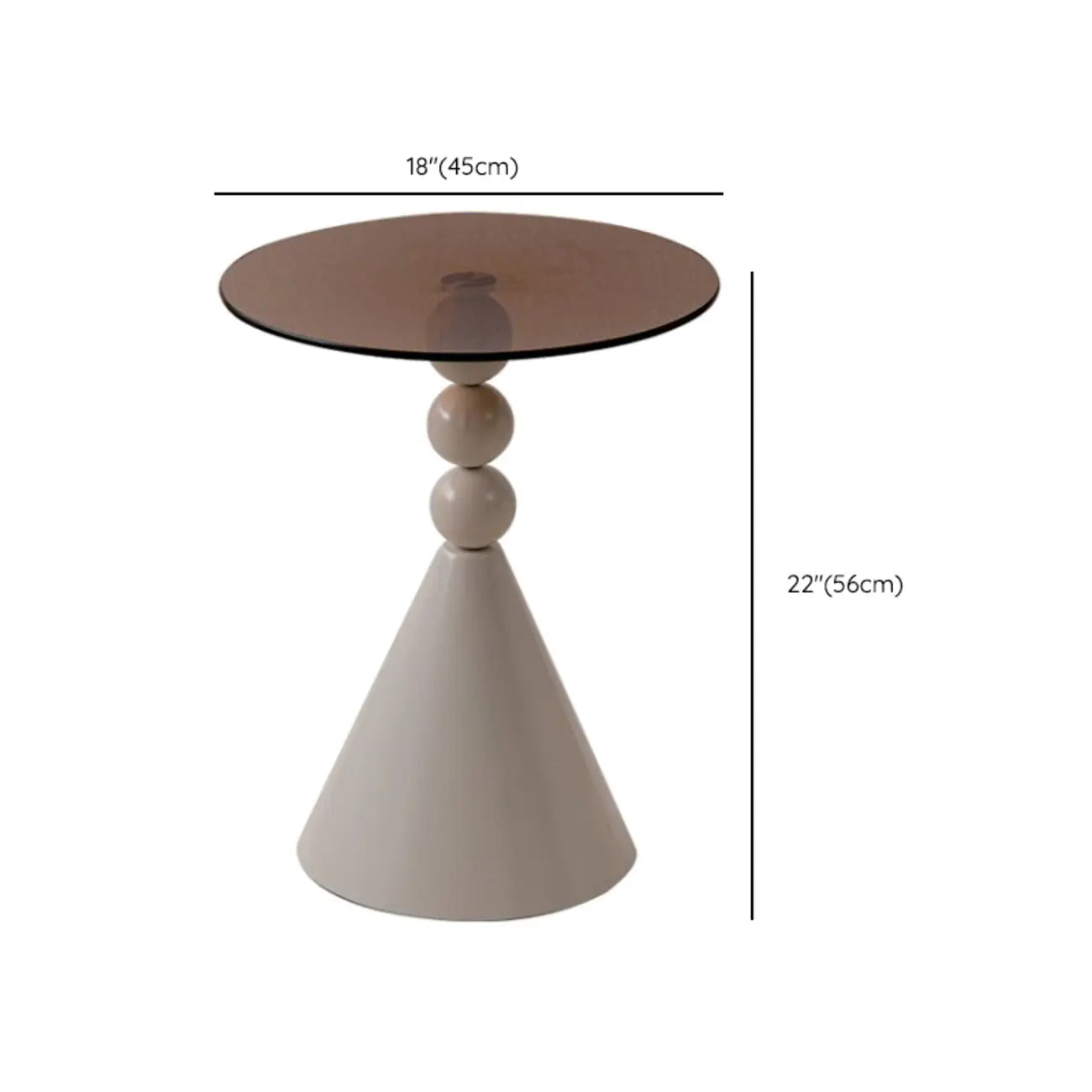 Elegant Glass Round End Table with Iron Pedestal Base