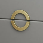 Chic Khaki Leather Gold Accents 2-Drawer Nightstand