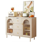 Scandinavian Cream Wood 2-Door Sideboard with Drawers