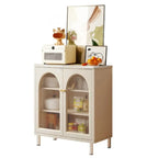 Scandinavian Cream Wood 2-Door Sideboard with Drawers