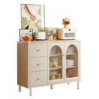 Scandinavian Cream Wood 2-Door Sideboard with Drawers