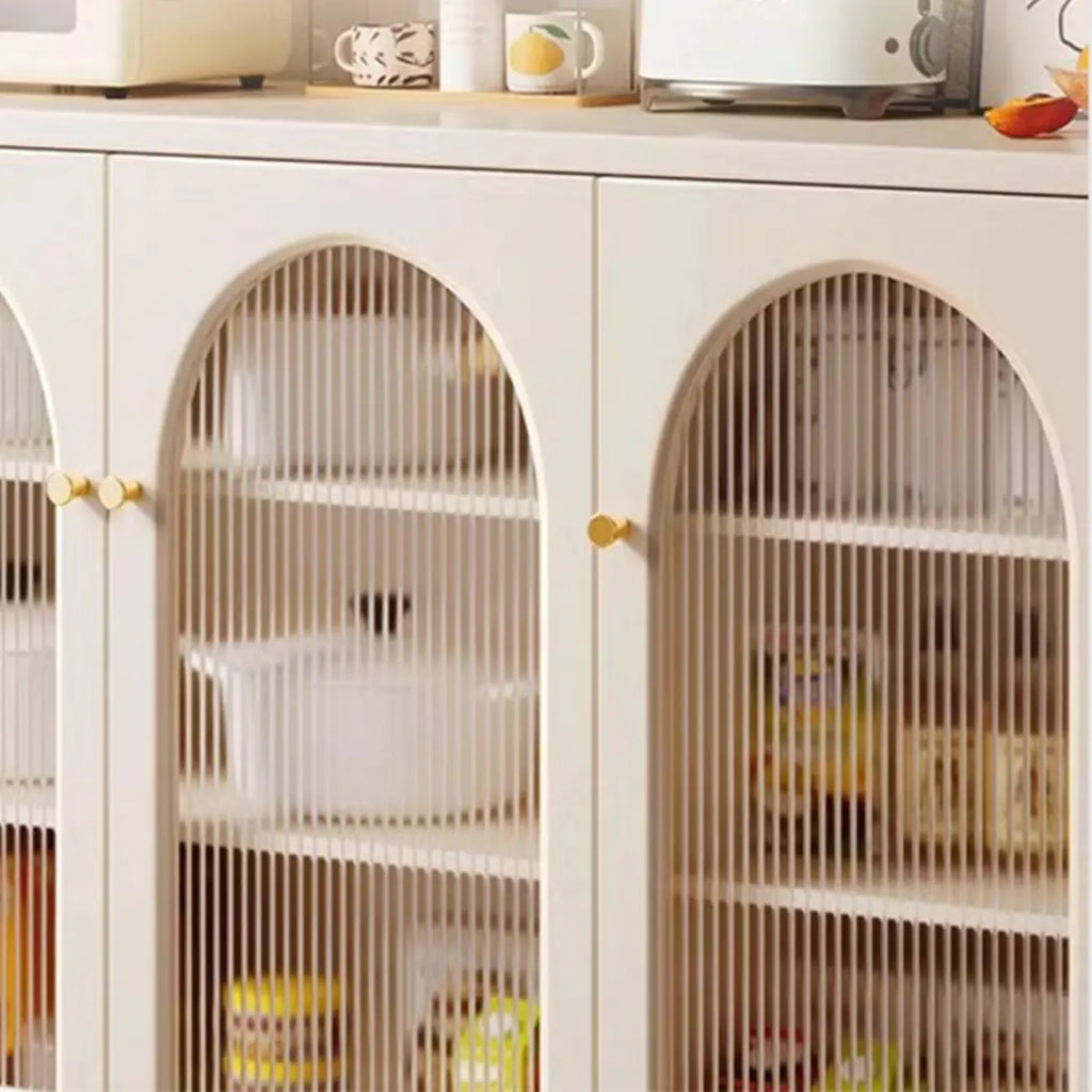 Scandinavian Cream Wood 2-Door Sideboard with Drawers