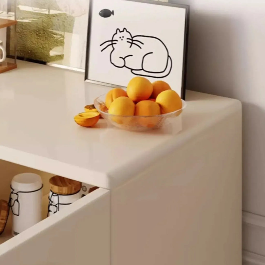 Scandinavian Cream Wood 2-Door Sideboard with Drawers