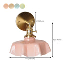 Vintage Adjustable Brass Wall Sconce with Glass Shade