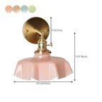 Vintage Adjustable Brass Wall Sconce with Glass Shade