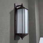 Modern Metal Geometric Frosted Glass LED Outdoor Wall Light