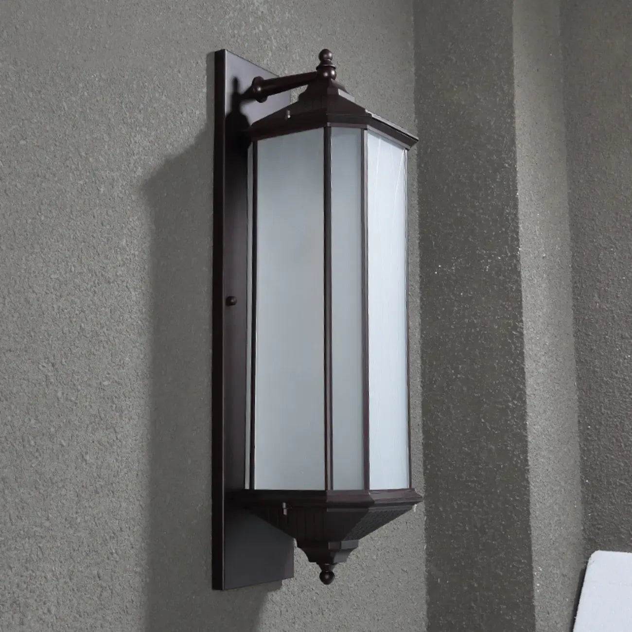 Modern Metal Geometric Frosted Glass LED Outdoor Wall Light