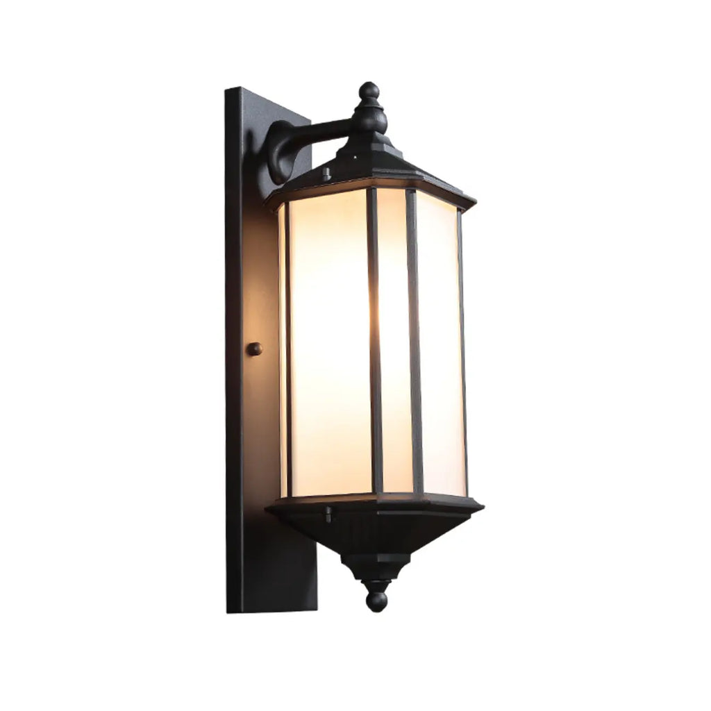 Modern Metal Geometric Frosted Glass LED Outdoor Wall Light