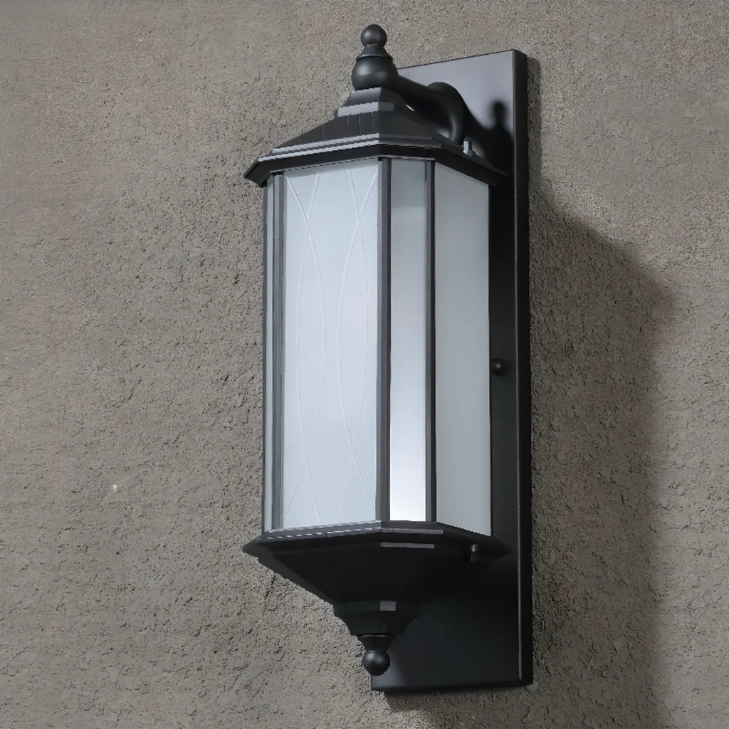 Modern Metal Geometric Frosted Glass LED Outdoor Wall Light