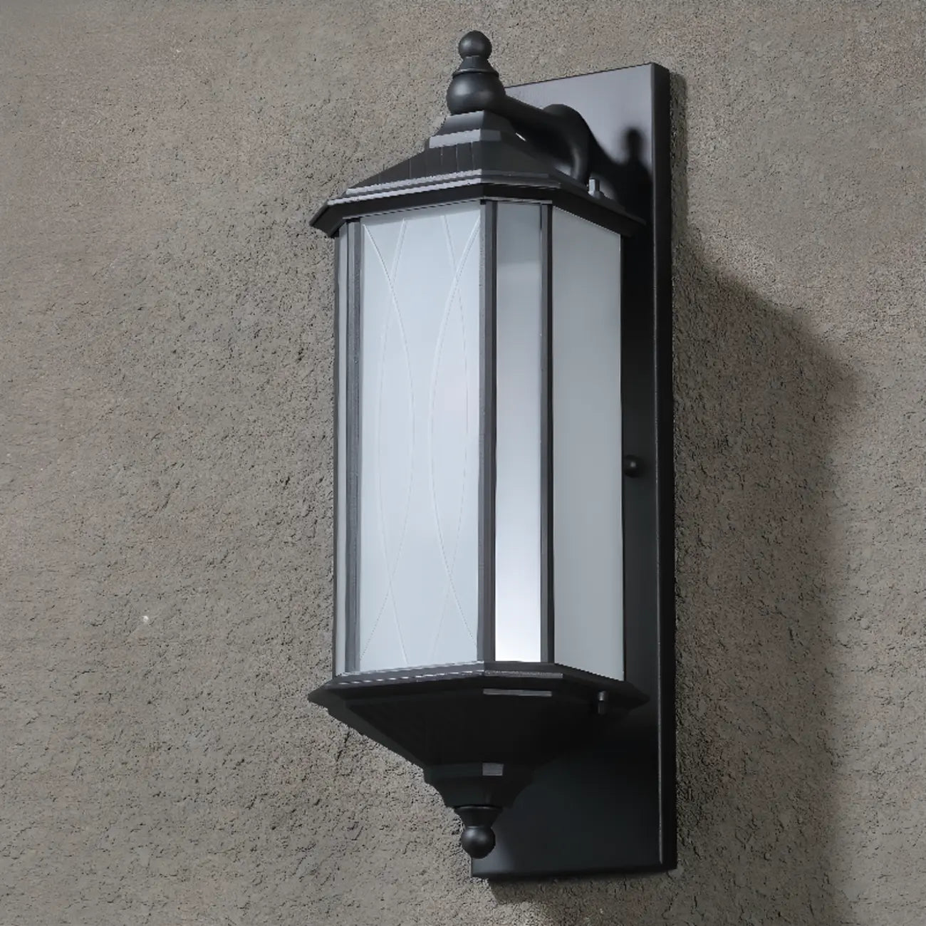 Modern Metal Geometric Frosted Glass LED Outdoor Wall Light