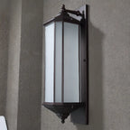 Modern Metal Geometric Frosted Glass LED Outdoor Wall Light
