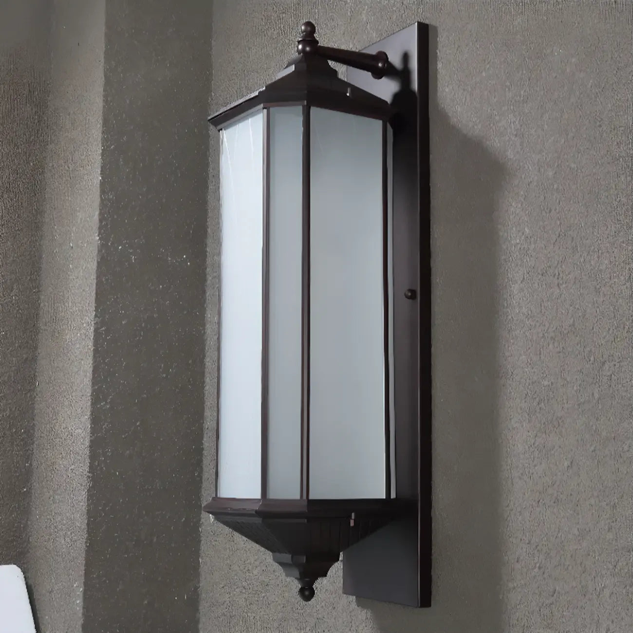 Modern Metal Geometric Frosted Glass LED Outdoor Wall Light