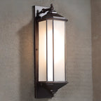 Modern Metal Geometric Frosted Glass LED Outdoor Wall Light