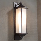 Modern Metal Geometric Frosted Glass LED Outdoor Wall Light