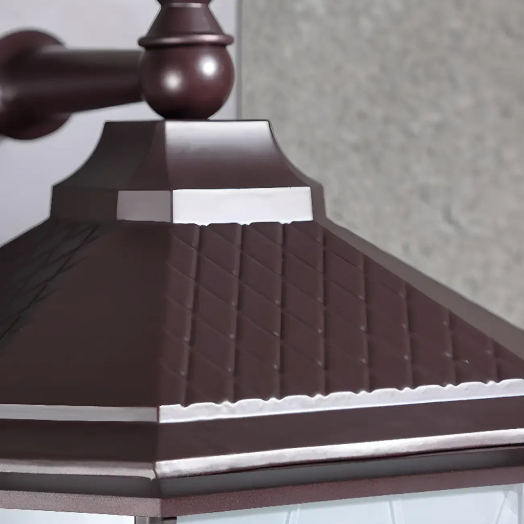 Modern Metal Geometric Frosted Glass LED Outdoor Wall Light