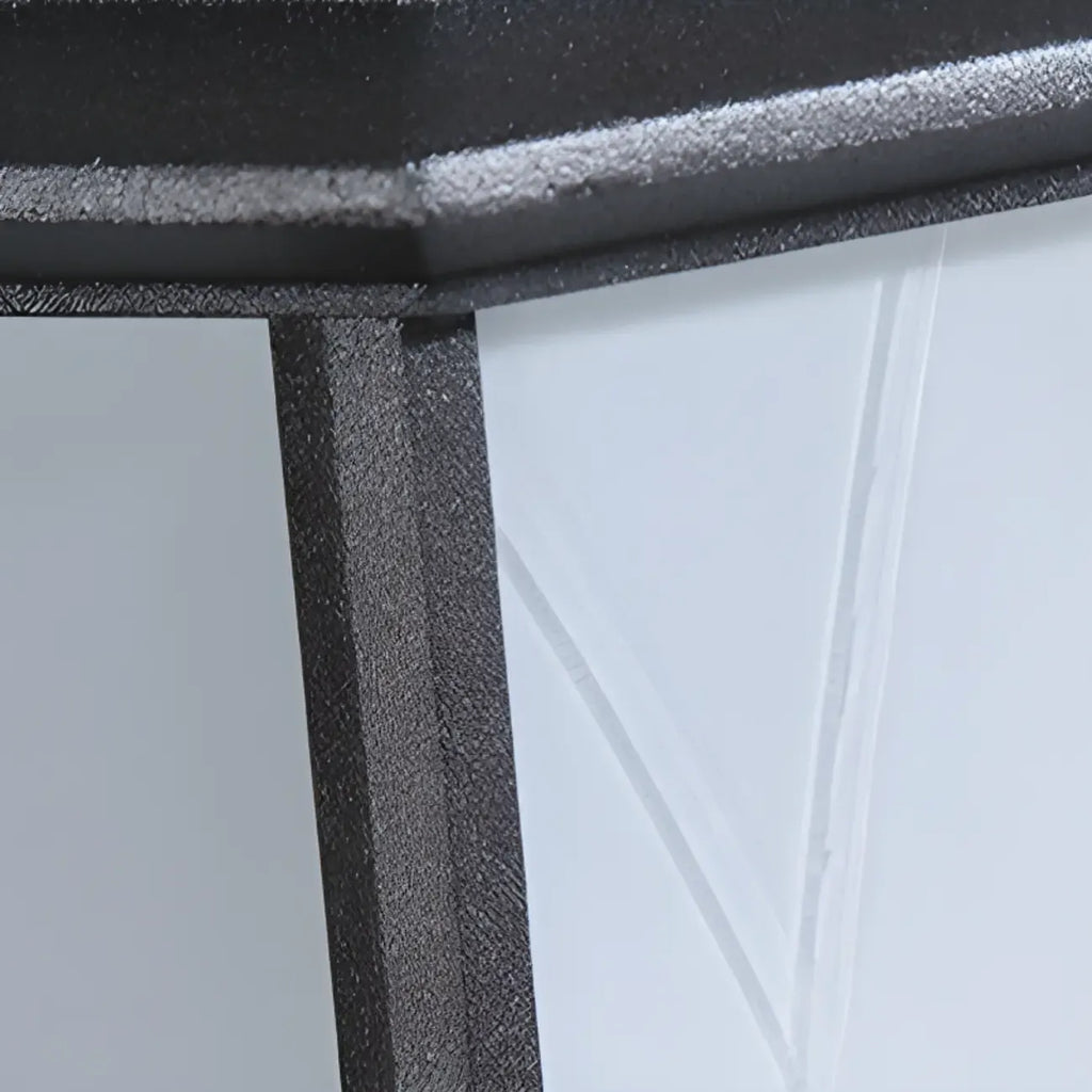 Modern Metal Geometric Frosted Glass LED Outdoor Wall Light