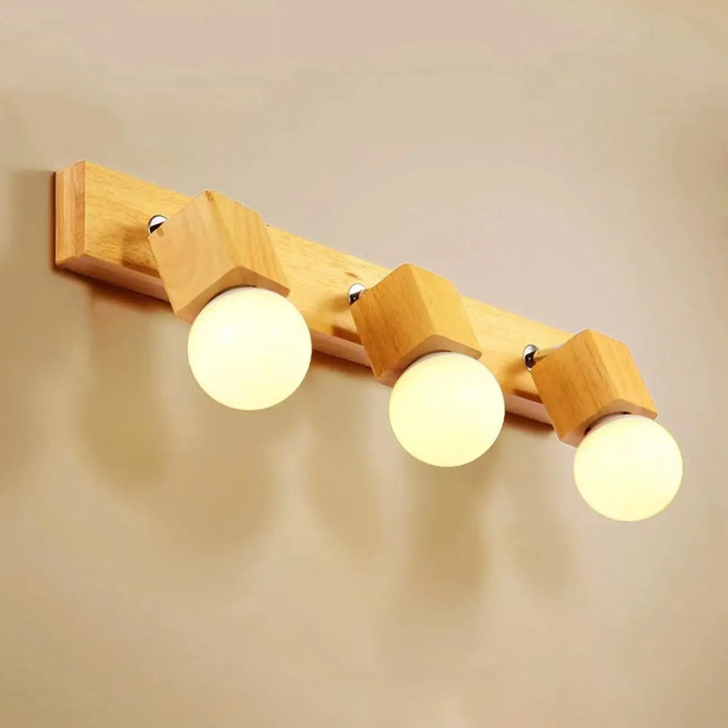 Modern Wooden Multi-Light Bathroom Vanity Light with Hardwired