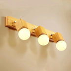 Modern Wooden Multi-Light Bathroom Vanity Light with Hardwired