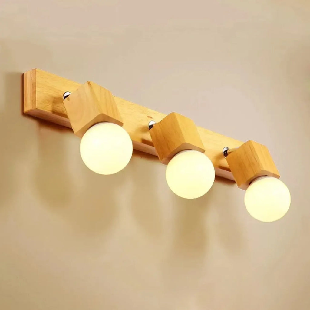 Modern Wooden Multi-Light Bathroom Vanity Light with Hardwired