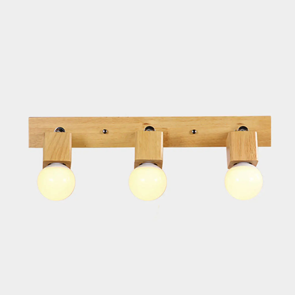 Modern Wooden Multi-Light Bathroom Vanity Light with Hardwired