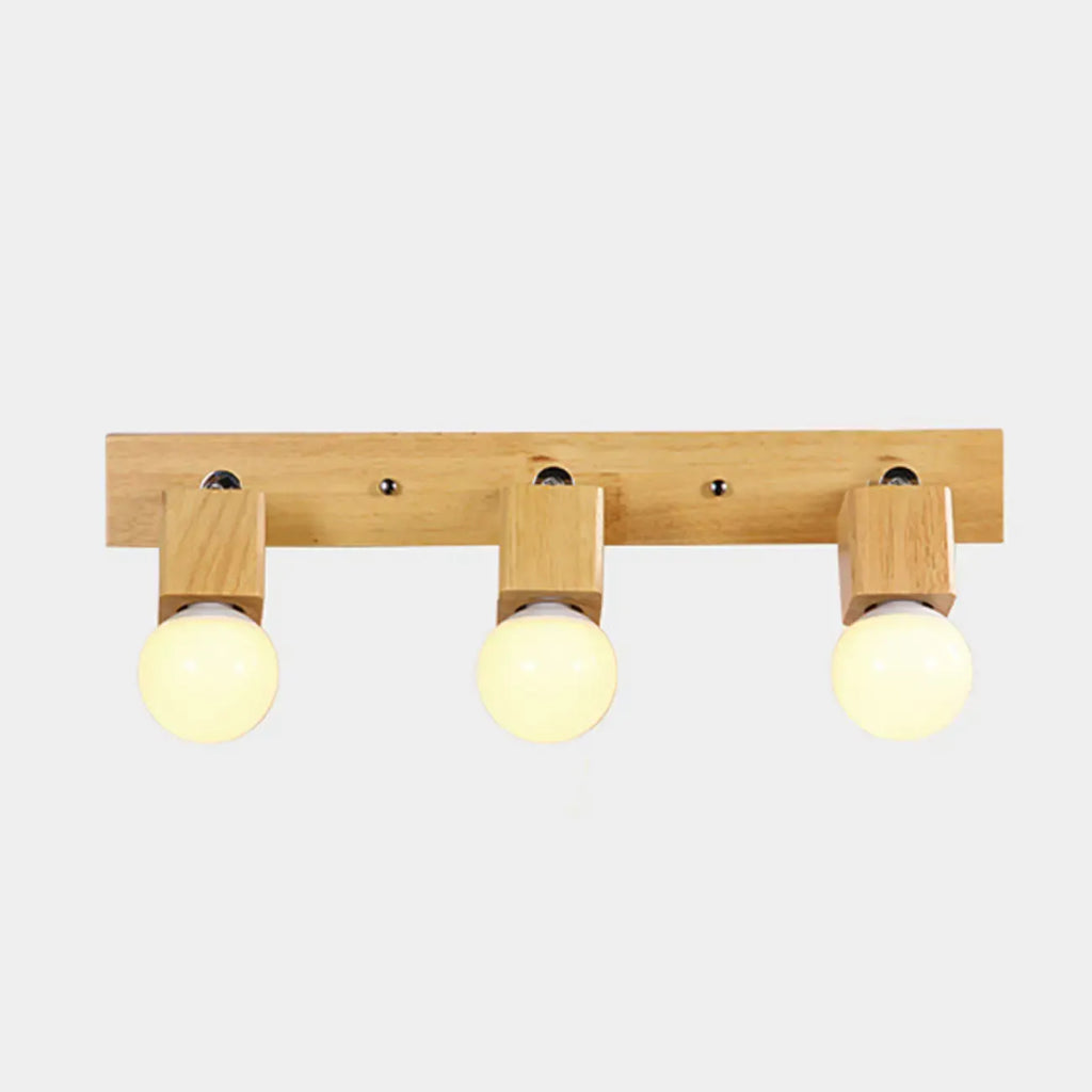 Modern Wooden Multi-Light Bathroom Vanity Light with Hardwired