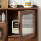 Contemporary Wood Sepia Storage Sideboard with Drawers