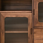 Contemporary Wood Sepia Storage Sideboard with Drawers