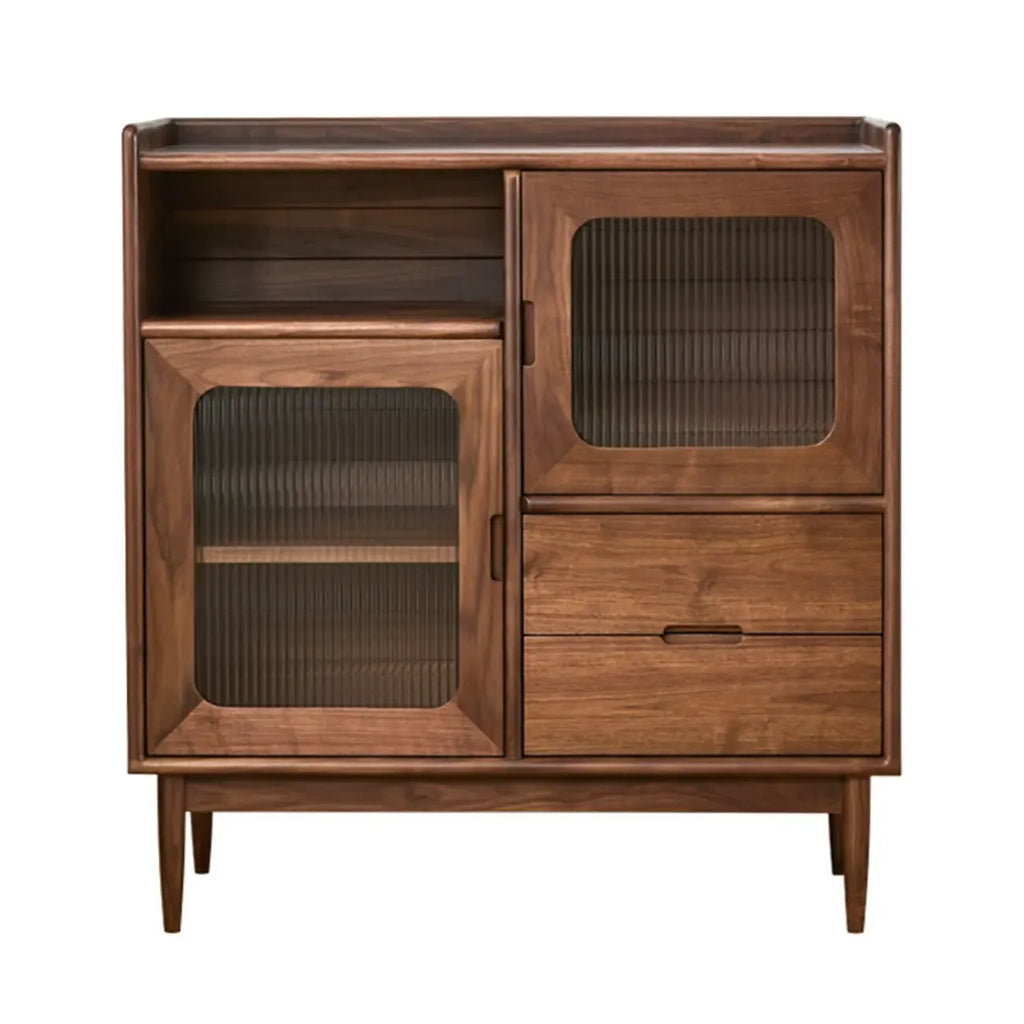 Contemporary Wood Sepia Storage Sideboard with Drawers